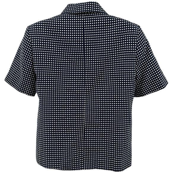 Alfred Dunner Jacket SZ 8P Navy Blue White Polka Dot Short Sleeve 2-Button Lined - Picture 6 of 8